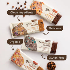 GoMacro MacroBar Coconut Almond Butter Chocolate Chips: plant-based treat for active days.