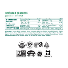 GoMacro MacroBar Granola + Coconut ingredients closeup shows walnuts and coconut for a protein-rich plant snack.
