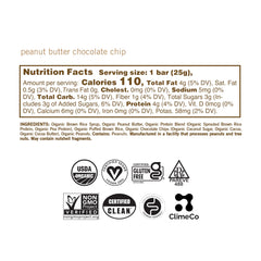 Nutrition label showing 4 g protein and organic certifications for mindful snacking.