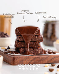 GoMacro MacroBar Mocha Chocolate Chip organic ingredients label close-up for clean choices.