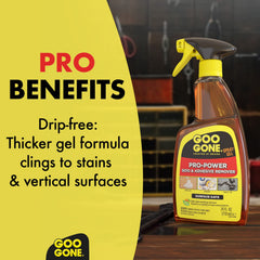 Goo Gone Pro-Power gel removes stickers from glass surfaces easily