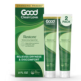 Good Clean Love Restore bottle with applicator for targeted dryness relief