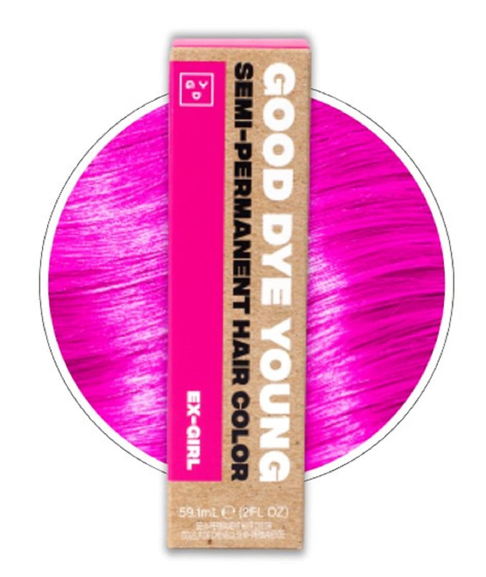Good Dye Young Ex-Girl Pink bottle shows vibrant color with UV protection