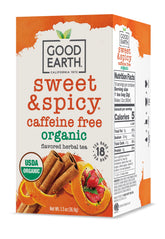 Good Earth Tea Co. Sweet & Spicy front packaging evokes inviting aroma