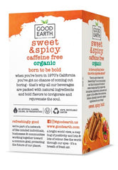 Good Earth Tea Co. Sweet & Spicy tea bags offer quick caffeine-free infusions
