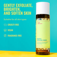 Good Molecules Pineapple Exfoliating Powder jar dispensed for controlled exfoliation.