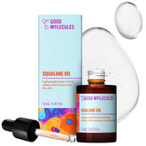 Good Molecules Squalane Oil bottle pouring for weightless hydration.