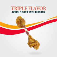 GOOD 'N' FUN Triple Flavor Double Pops packaging shot for gourmet dog snacks.