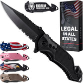GOOD WORKER pocket knife with serrated blade for durable everyday tasks