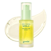 GOODAL Green Tangerine Serum bottle pour for quick, brightening application.
