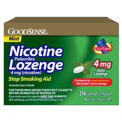 GoodSense Mini Nicotine Lozenge packaging, easy grab for cravings relief.