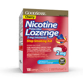GoodSense nicotine lozenge 2 mg cherry, 108-count pack for quit support