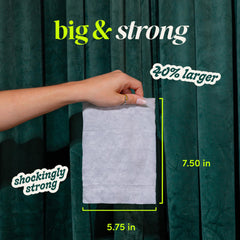 Texture and generous size of Goodwipes Rosewater for thorough cleansing.