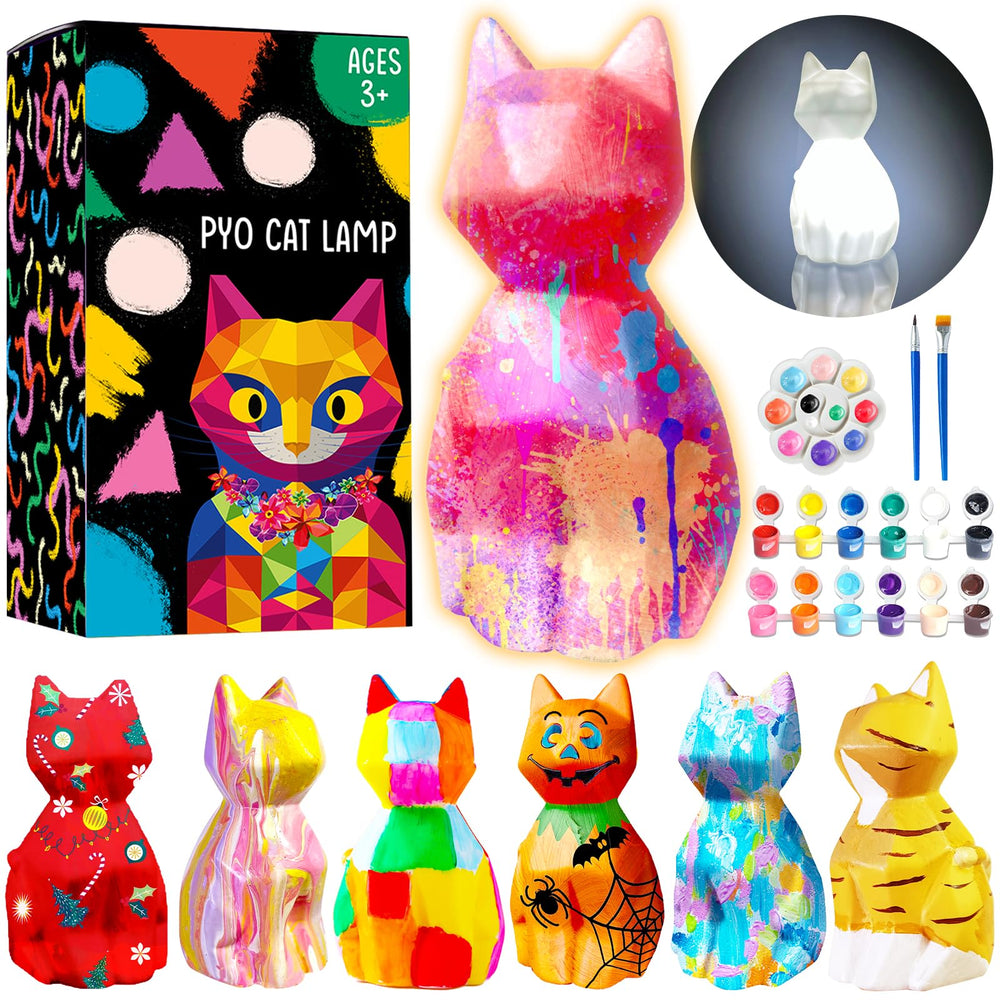 Goody King Paint Your Own Cat Lamp Kit boxed set for school-age creativity.