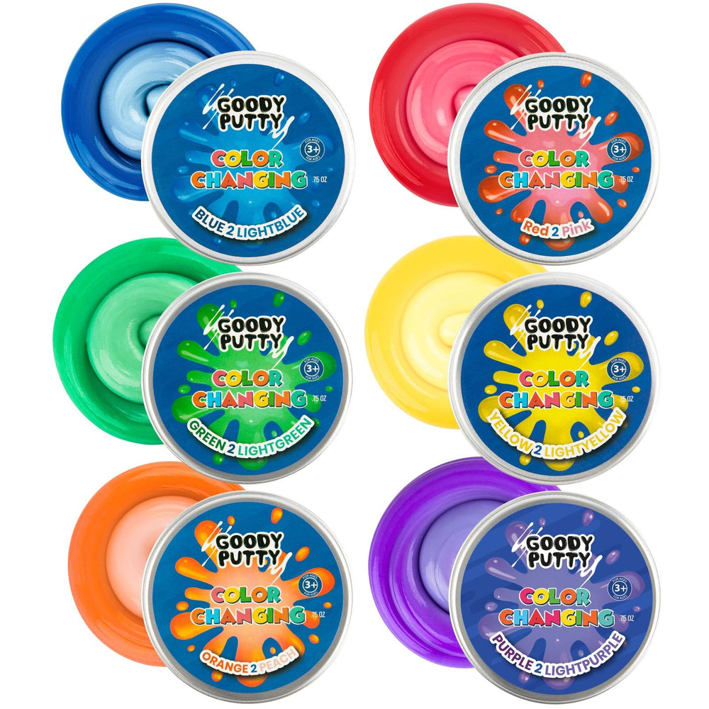 Goody Putty color-changing green to light green for tactile play and focus.