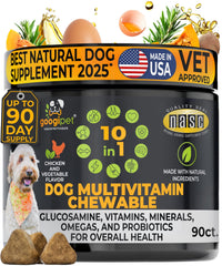 Googipet Premium Multivitamin chews on kitchen counter supporting daily nutrition