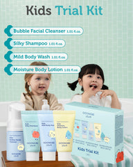 GOONGBE Kids Travel Toiletry Set body wash with micellar technology for gentle cleansing.