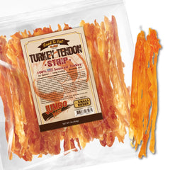 Gootoe USA-sourced turkey tendons for dogs in a 1 lb pack, long-lasting chews.