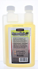 GORDON'S Permethrin 10 spray application in barn setting for long-lasting fly control.