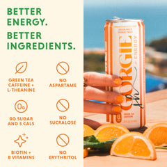 GORGIE Orange Twist 12-pack display for on-the-go energy.