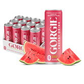 GORGIE Watermelon Crush bottle showing sugar-free, low-calorie energy benefits