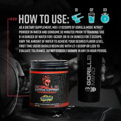 Scoop of Gorilla Mind Nitric Upgraded pre-workout for convenient serving.