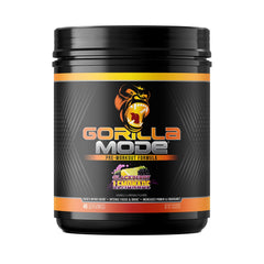 Gorilla Mind Pre Workout bottle with blackberry lemonade for sustained energy