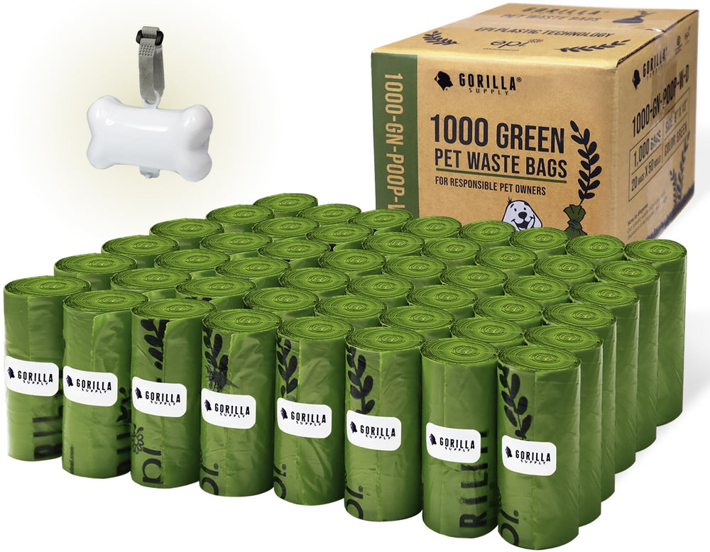 GORILLA SUPPLY dog poop bags with dispenser enable quick, tidy pickups.