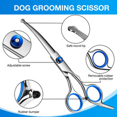 GORITZ dog grooming scissors ergonomic handle reduces wrist strain