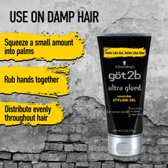 Got2B Ultra Invincible gel achieving a vertical spike look that lasts
