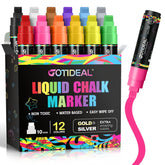 GOTIDEAL window markers 10mm tip deliver bold lines on chalkboards and glass