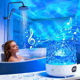 Gotopceed Shower Light ambient blue glow enhances relaxing bath ambience.