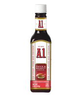 Gourmet International A.1 Thick & Hearty Steak Sauce bottle ready to elevate grilling