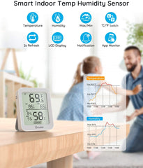 Govee app setup image illustrating fast pairing with H5075 for real-time monitoring.