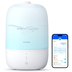 GoveeLife smart humidifier on a nightstand with top-fill design for easy refills.
