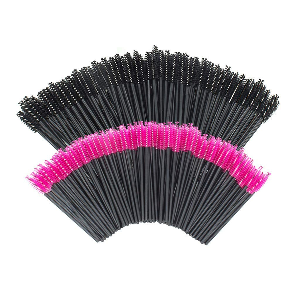 GoWorth disposable eyelash brush wand set in black and rose red for clean lash extensions.