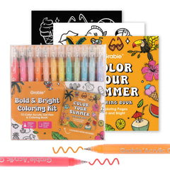 Grabie 12Colors pen set with summer colors ideal for vibrant drawings and journaling.