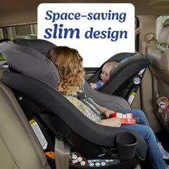 Graco Contender Slim space-saving design fits snugly in back seat