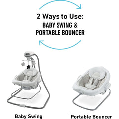 Graco DuetConnect LX features six swing speeds and two-speed vibration for customizable motion.