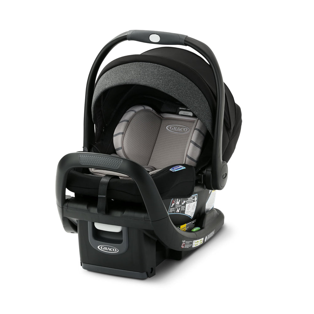 Graco SnugRide SnugFit DLX anti-rebound bar enhances rear-facing safety.