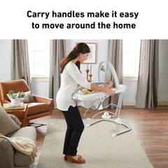 Graco Soothe-n-Sway LX with 2-speed vibration calms fussy moments.