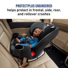 Graco TriRide highback booster with belt guides for proper seating.