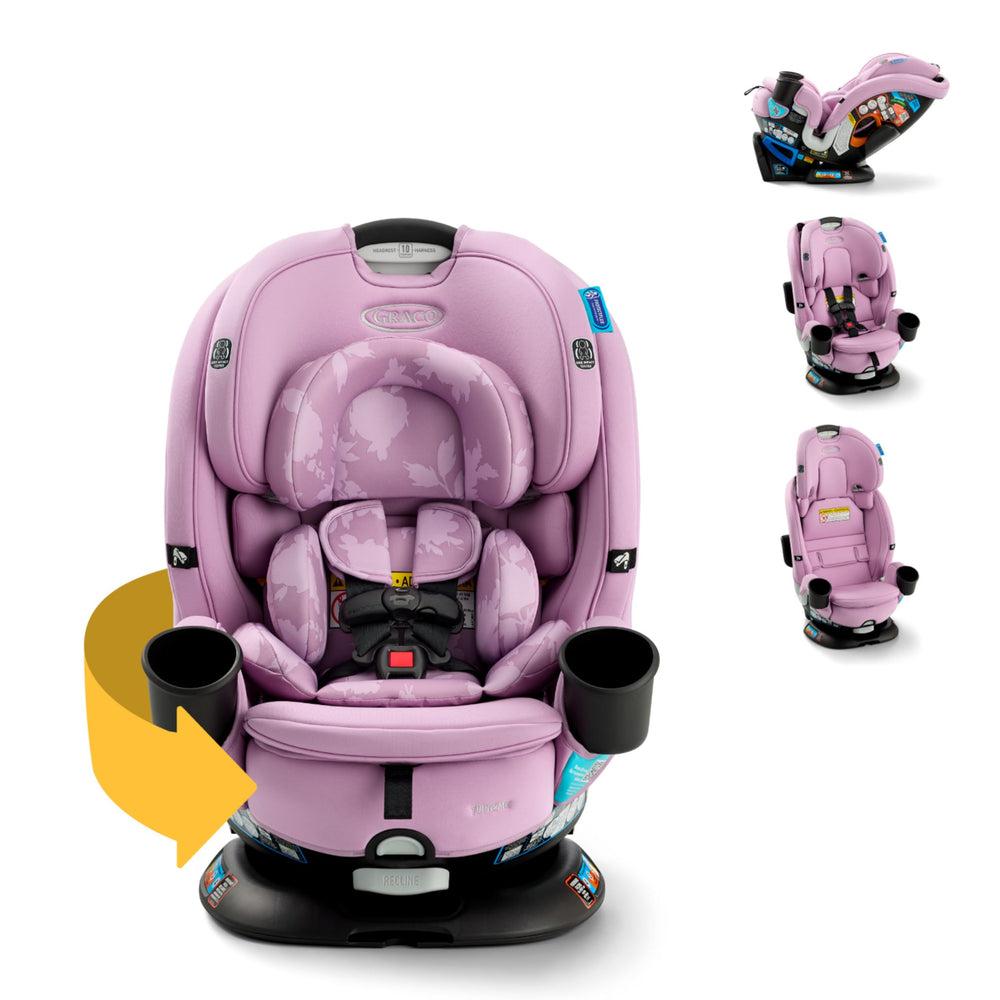 Graco Turn2Me rear-facing rotation showing easy loading and secure click