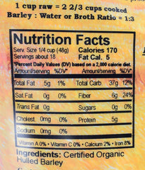 Grain Place Foods hulled barley closeup, highlighting nutty aroma and chew