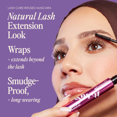 Grande Cosmetics GrandeWRAP tubing mascara dome tip building volume and fanning inner and outer lashes