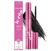 Grande Cosmetics GrandeWRAP tubing mascara bottle and wand showing tubing formula for defined lashes