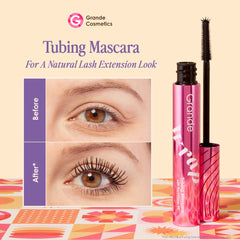Grande Cosmetics GrandeWRAP tubing mascara brush close-up highlighting the 360-degree lash wrap