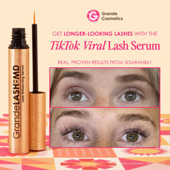 GrandeMASCARA peptide formula wand delivers buildable volume for fuller lashes.