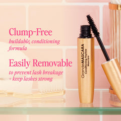 GrandeMASCARA water-resistant formula enables all-day wear on lashes
