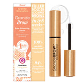 GrandeBROW brow serum bottle close-up showing nourishing formula for fuller-looking brows.